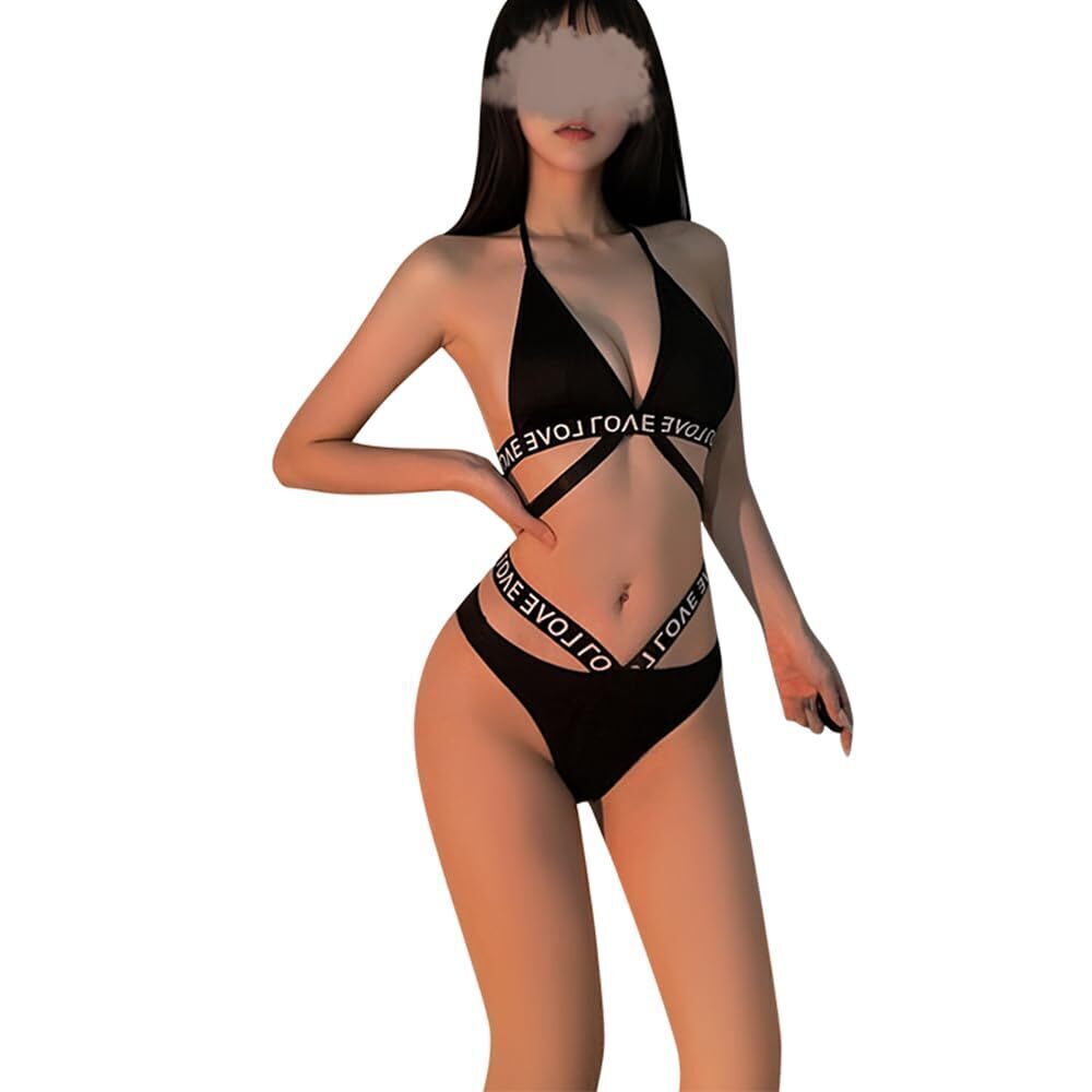 5287 Cosplay Swimsuit Bikini Japanese Anime Beach Swimsuit Lingerie black3